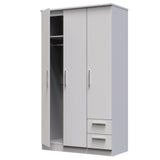 Knightsbridge Tall 2 Drawer 3 Door Triple Wardrobe