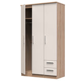 Knightsbridge Tall 2 Drawer 3 Door Triple Wardrobe