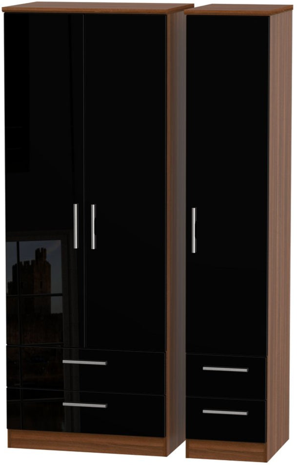 Knightsbridge Tall 4 Drawer 3 Door Triple Wardrobe