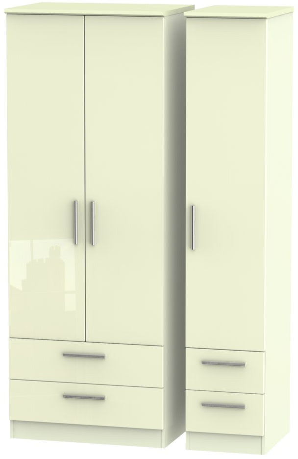 Knightsbridge Tall 4 Drawer 3 Door Triple Wardrobe