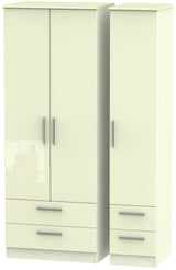Knightsbridge Tall 4 Drawer 3 Door Triple Wardrobe