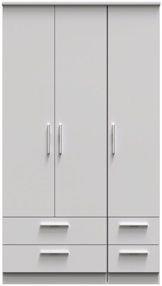 Knightsbridge Tall 4 Drawer 3 Door Triple Wardrobe