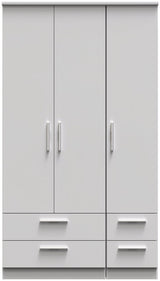 Knightsbridge Tall 4 Drawer 3 Door Triple Wardrobe