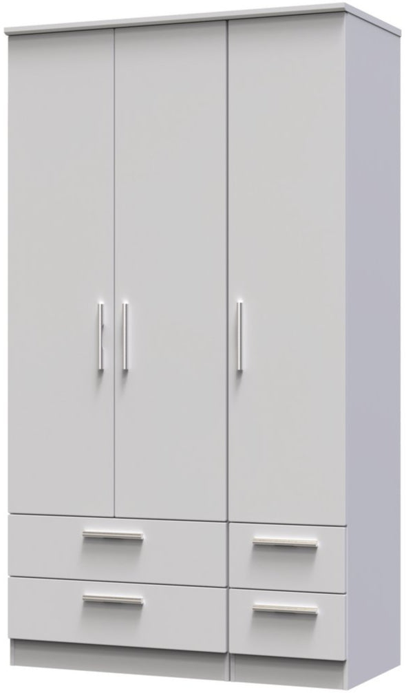Knightsbridge Tall 4 Drawer 3 Door Triple Wardrobe