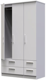 Knightsbridge Tall 4 Drawer 3 Door Triple Wardrobe