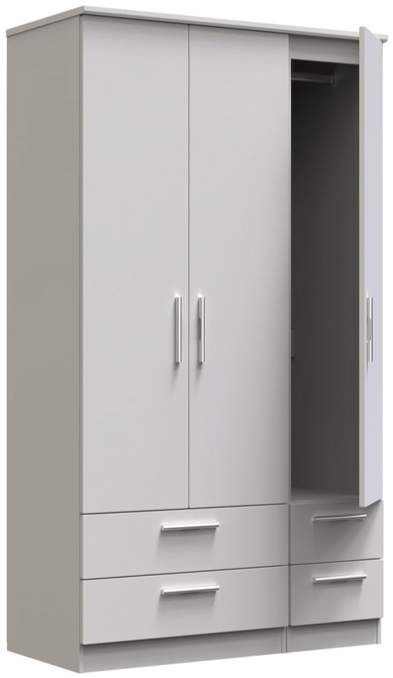 Knightsbridge Tall 4 Drawer 3 Door Triple Wardrobe