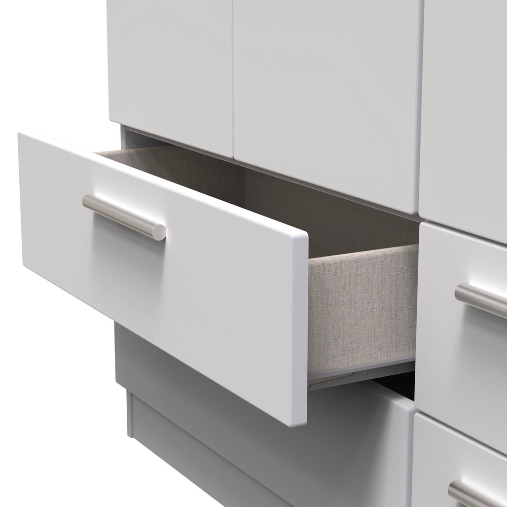 Knightsbridge Tall 4 Drawer 3 Door Triple Wardrobe
