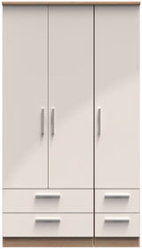 Knightsbridge Tall 4 Drawer 3 Door Triple Wardrobe