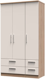 Knightsbridge Tall 4 Drawer 3 Door Triple Wardrobe