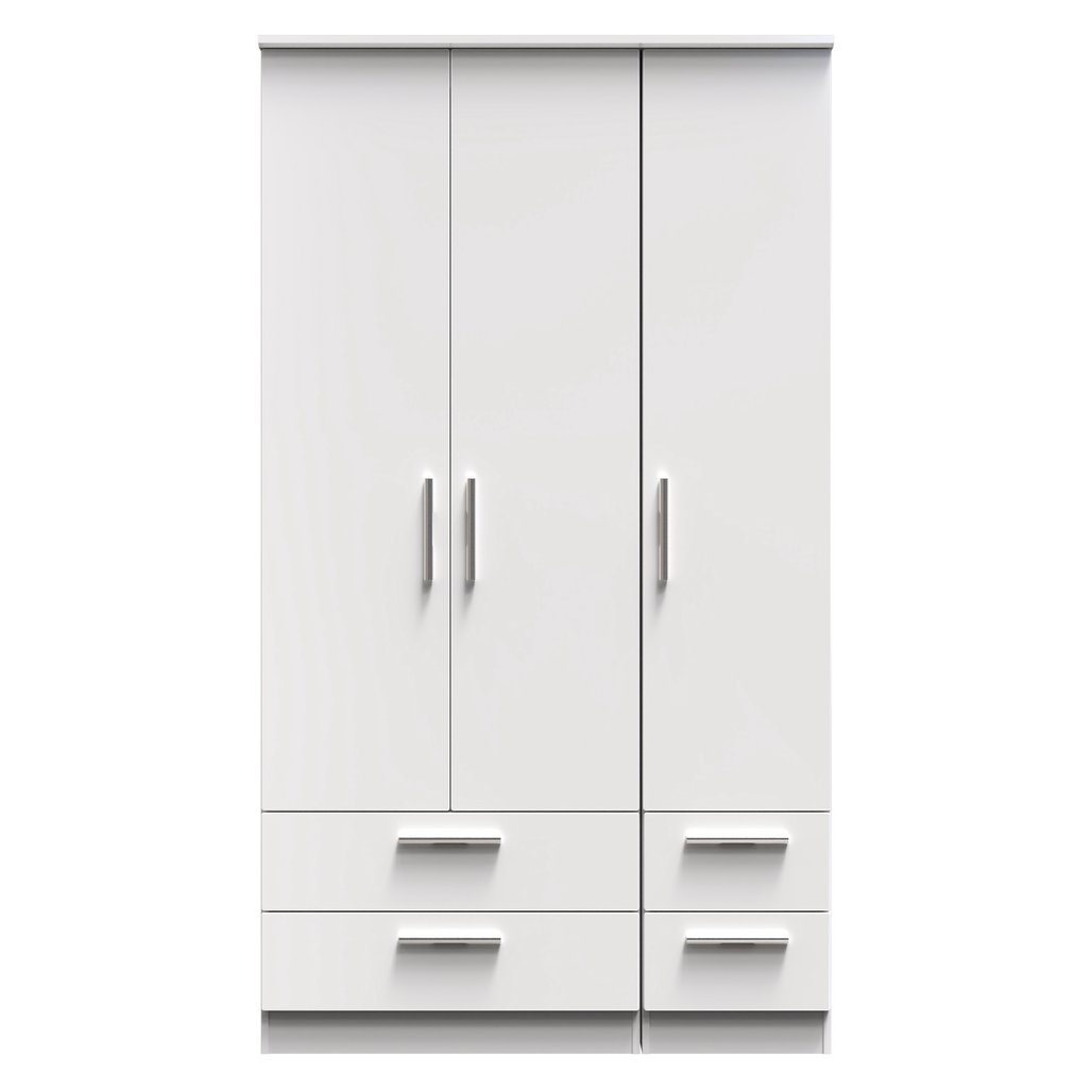 Knightsbridge Tall 4 Drawer 3 Door Triple Wardrobe
