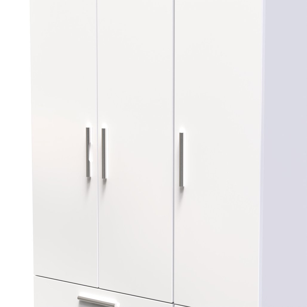 Knightsbridge Tall 4 Drawer 3 Door Triple Wardrobe