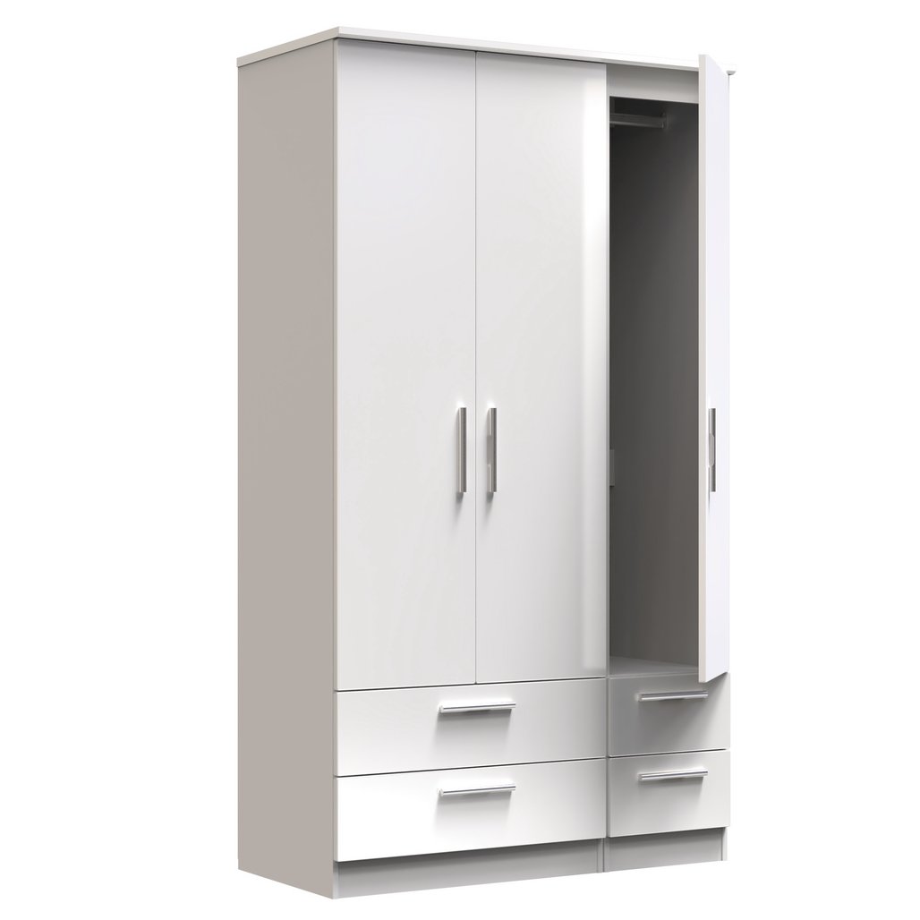 Knightsbridge Tall 4 Drawer 3 Door Triple Wardrobe