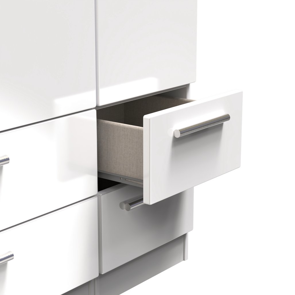 Knightsbridge Tall 4 Drawer 3 Door Triple Wardrobe