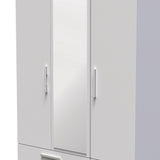 Knightsbridge Tall Mirrored 4 Drawer 3 Door Triple Wardrobe