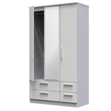 Knightsbridge Tall Mirrored 4 Drawer 3 Door Triple Wardrobe