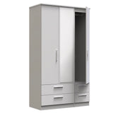 Knightsbridge Tall Mirrored 4 Drawer 3 Door Triple Wardrobe