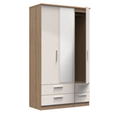 Knightsbridge Tall Mirrored 4 Drawer 3 Door Triple Wardrobe