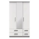 Knightsbridge Tall Mirrored 4 Drawer 3 Door Triple Wardrobe