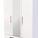 Knightsbridge Tall Mirrored 4 Drawer 3 Door Triple Wardrobe