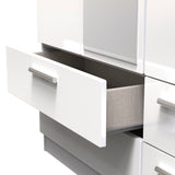 Knightsbridge Tall Mirrored 4 Drawer 3 Door Triple Wardrobe
