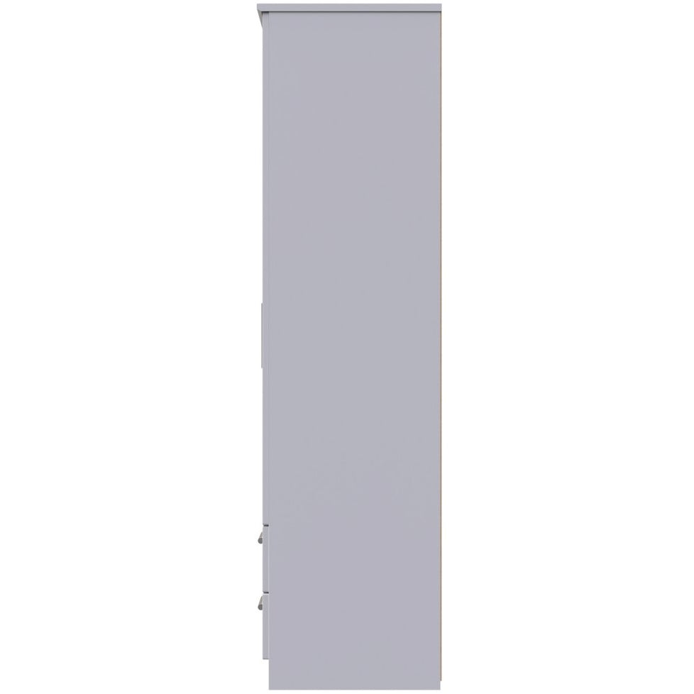 Knightsbridge Tall Mirrored 2 Drawer 3 Door Triple Wardrobe