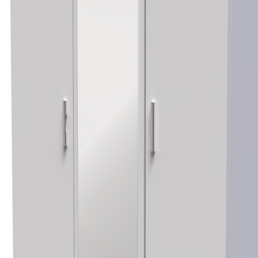 Knightsbridge Tall Mirrored 2 Drawer 3 Door Triple Wardrobe