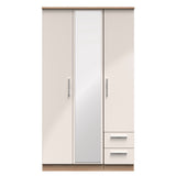 Knightsbridge Tall Mirrored 2 Drawer 3 Door Triple Wardrobe