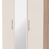 Knightsbridge Tall Mirrored 2 Drawer 3 Door Triple Wardrobe