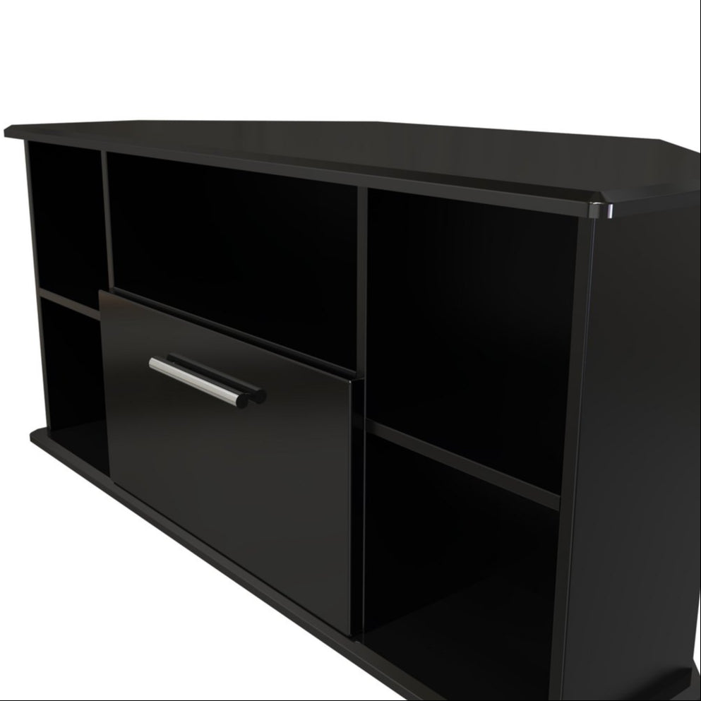 Knightsbridge 1 Drawer Corner TV Unit with Open Shelving