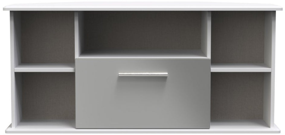 Knightsbridge 1 Drawer Corner TV Unit with Open Shelving
