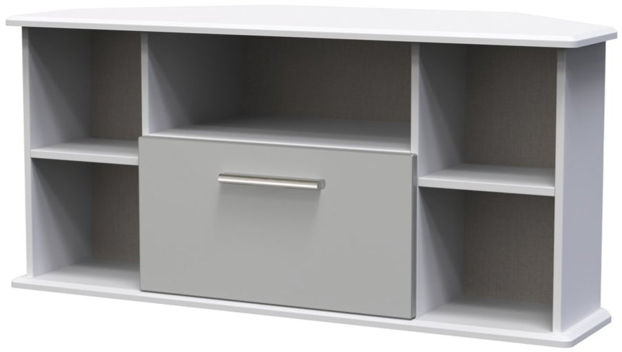 Knightsbridge 1 Drawer Corner TV Unit with Open Shelving
