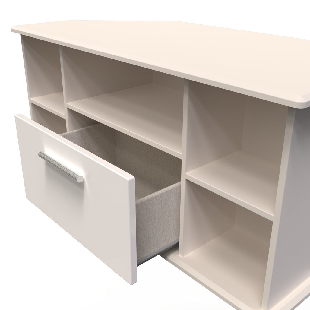 Knightsbridge 1 Drawer Corner TV Unit with Open Shelving