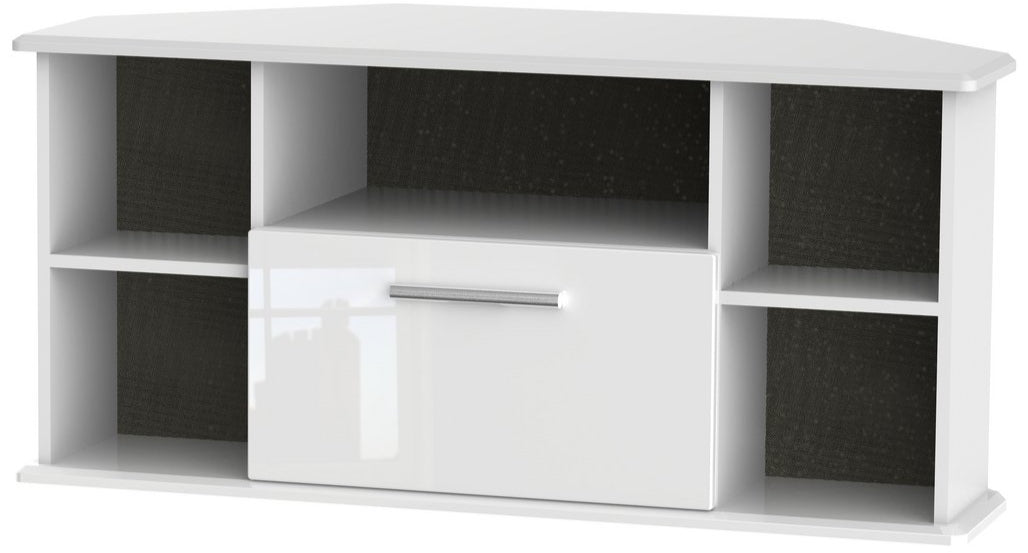 Knightsbridge 1 Drawer Corner TV Unit with Open Shelving