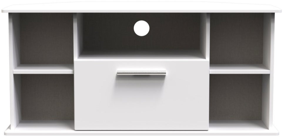 Knightsbridge 1 Drawer Corner TV Unit with Open Shelving