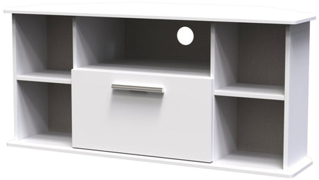 Knightsbridge 1 Drawer Corner TV Unit with Open Shelving