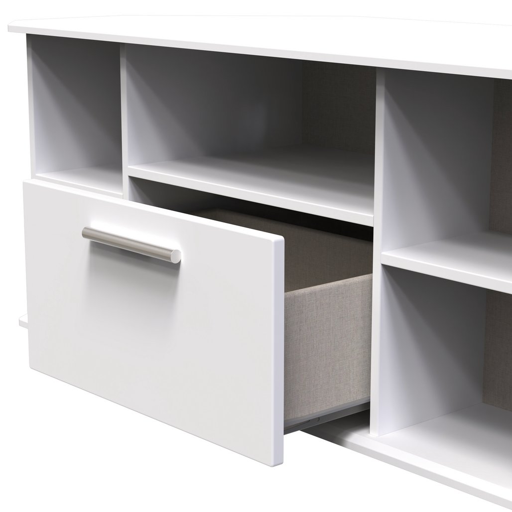 Knightsbridge 1 Drawer Corner TV Unit with Open Shelving