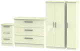Knightsbridge 3 Drawer Bedside, 3 Drawer Chest of Drawers & 3 Door Triple Wardrobe