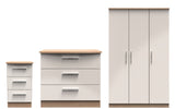 Knightsbridge 3 Drawer Bedside, 3 Drawer Chest of Drawers & 3 Door Triple Wardrobe