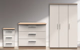 Knightsbridge 3 Drawer Bedside, 3 Drawer Chest of Drawers & 3 Door Triple Wardrobe