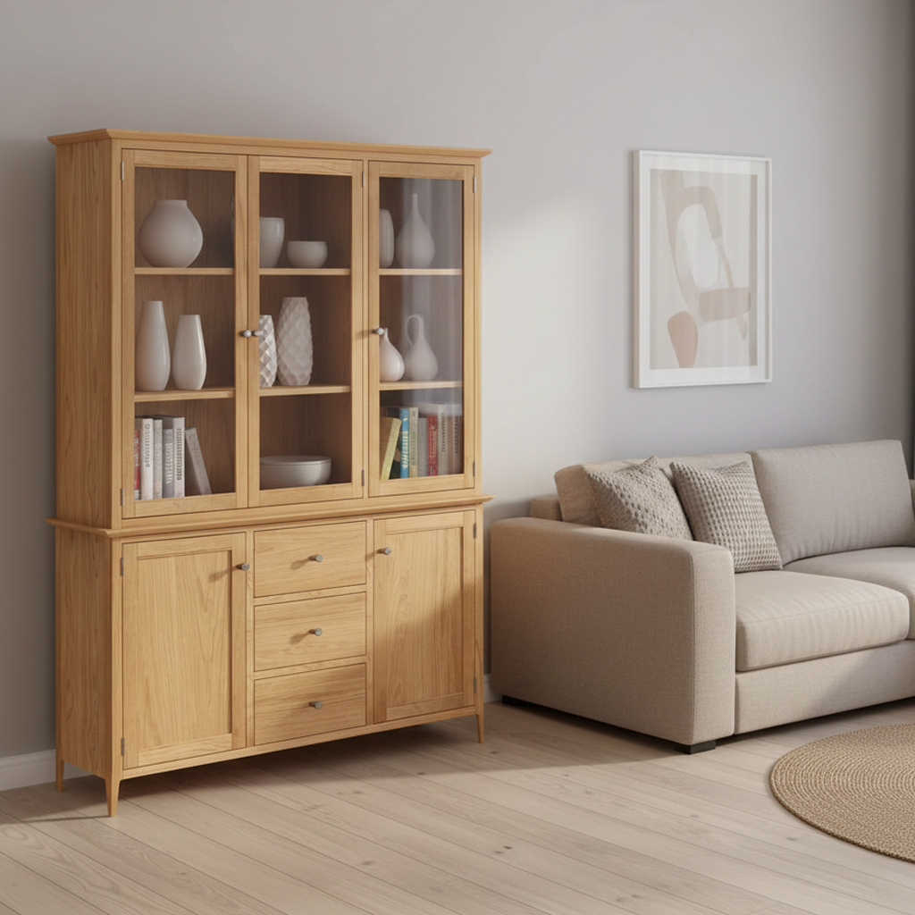 Saxon 5 Door 3 Drawer Display Cabinet