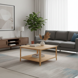 Saxon Square Coffee Table with Open Shelf