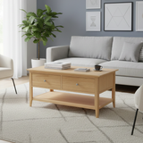 Saxon 2 Drawer Coffee Table with Open Shelf