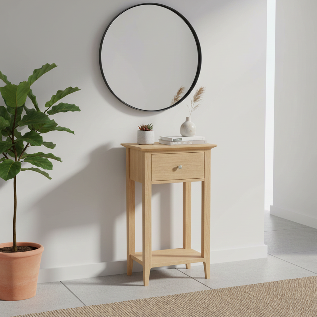 Saxon 1 Drawer Open Shelf Hall Table