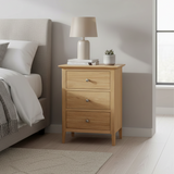 Saxon 3 Drawer Large Bedside Table