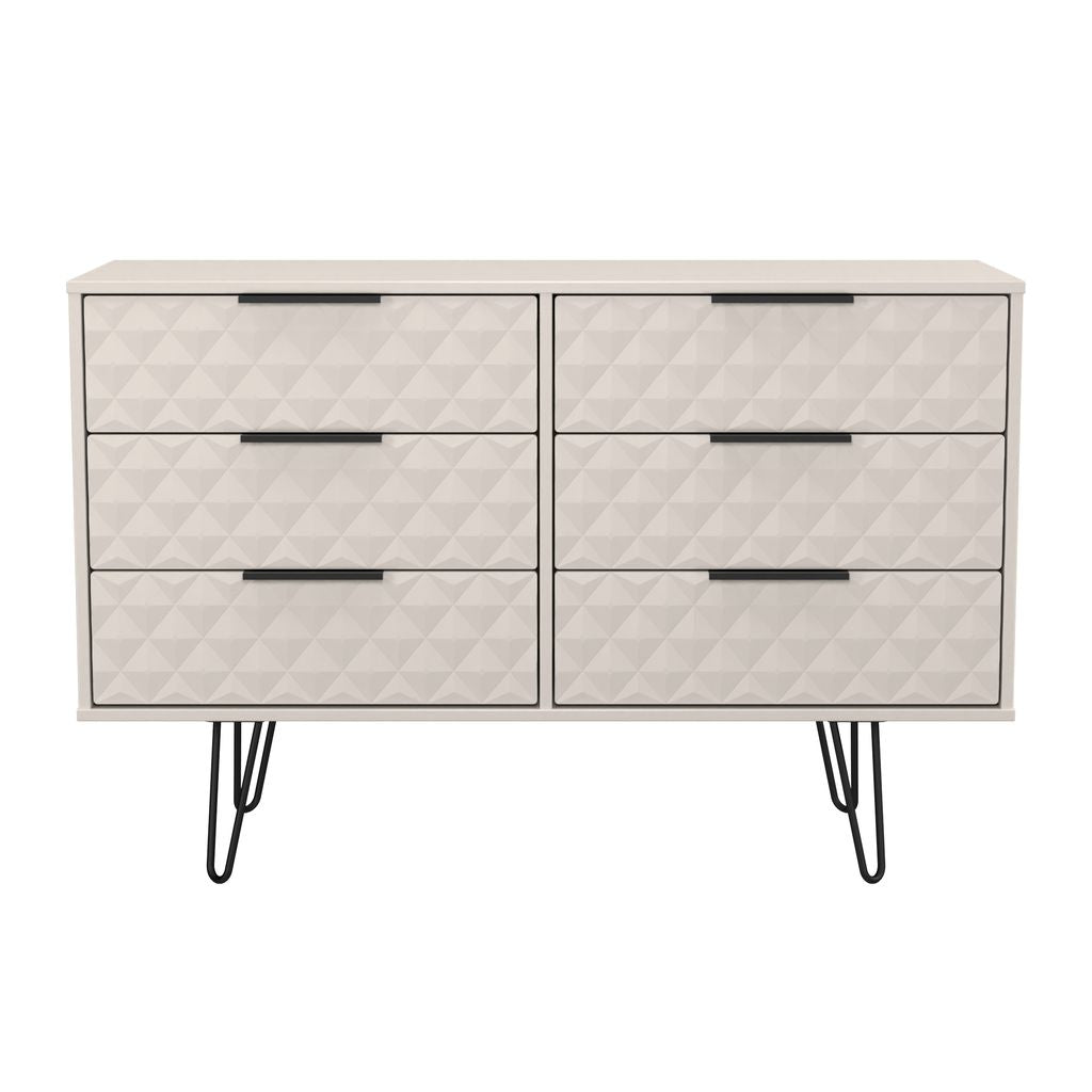 Harlequin 6 Drawer Chest with Black Hairpin Legs