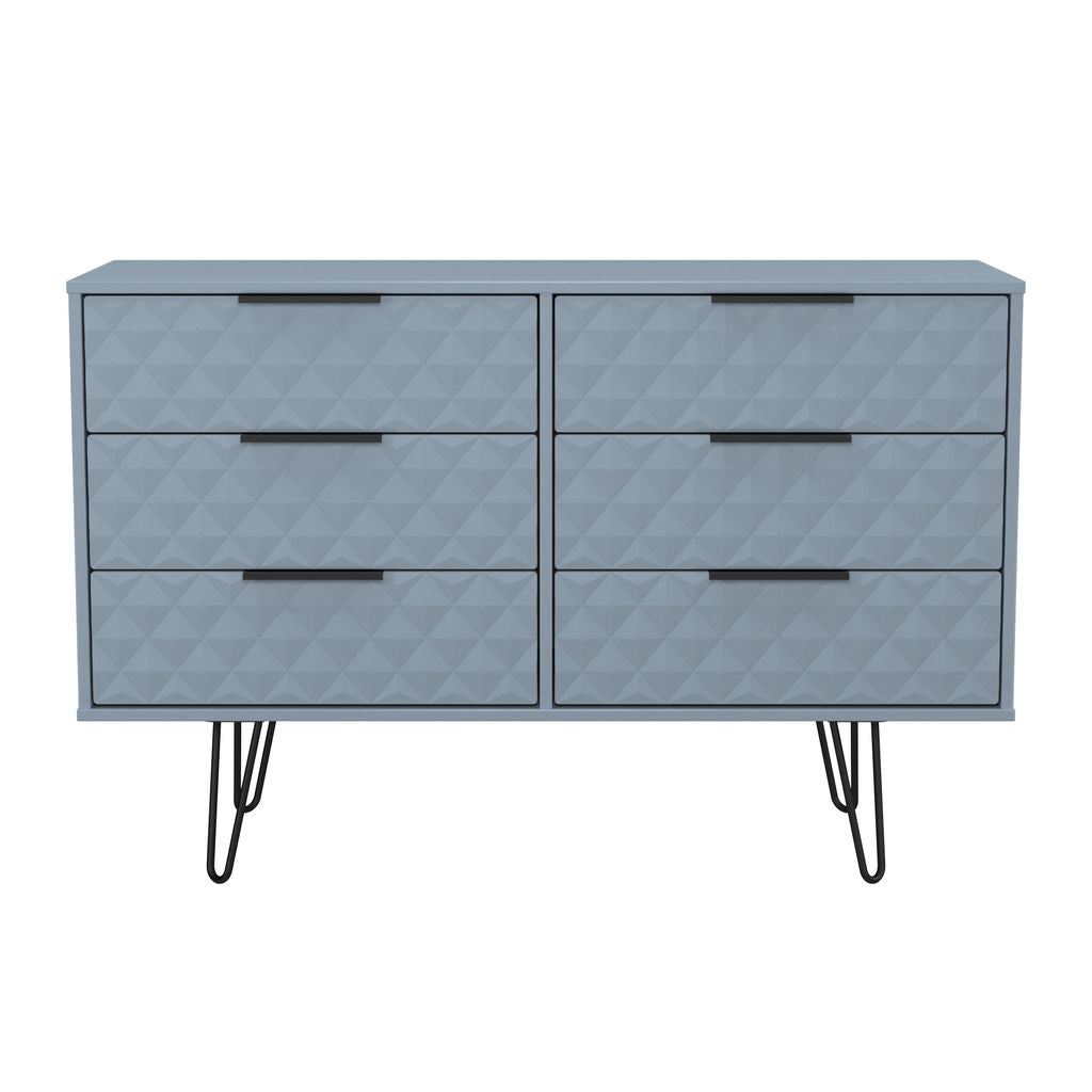 Harlequin 6 Drawer Chest with Black Hairpin Legs