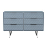 Harlequin 6 Drawer Chest with Black Hairpin Legs