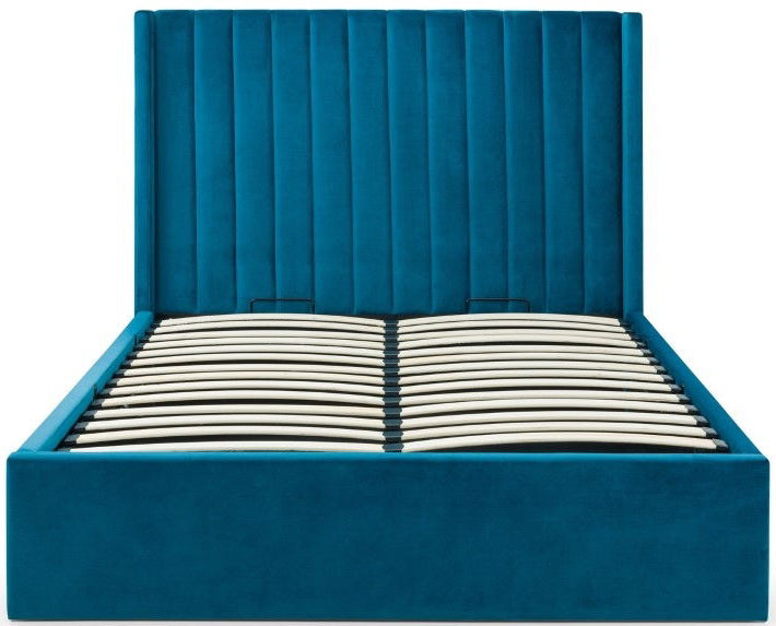 Langham Scalloped Headboard Storage Bed Frame