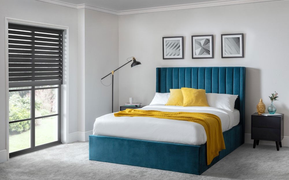 Langham Scalloped Headboard Storage Bed Frame