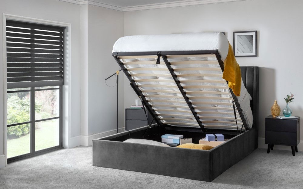 Langham Scalloped Headboard Storage Bed Frame